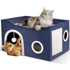 Heeyoo cat house inside view for secure, cozy hideaway and naptime