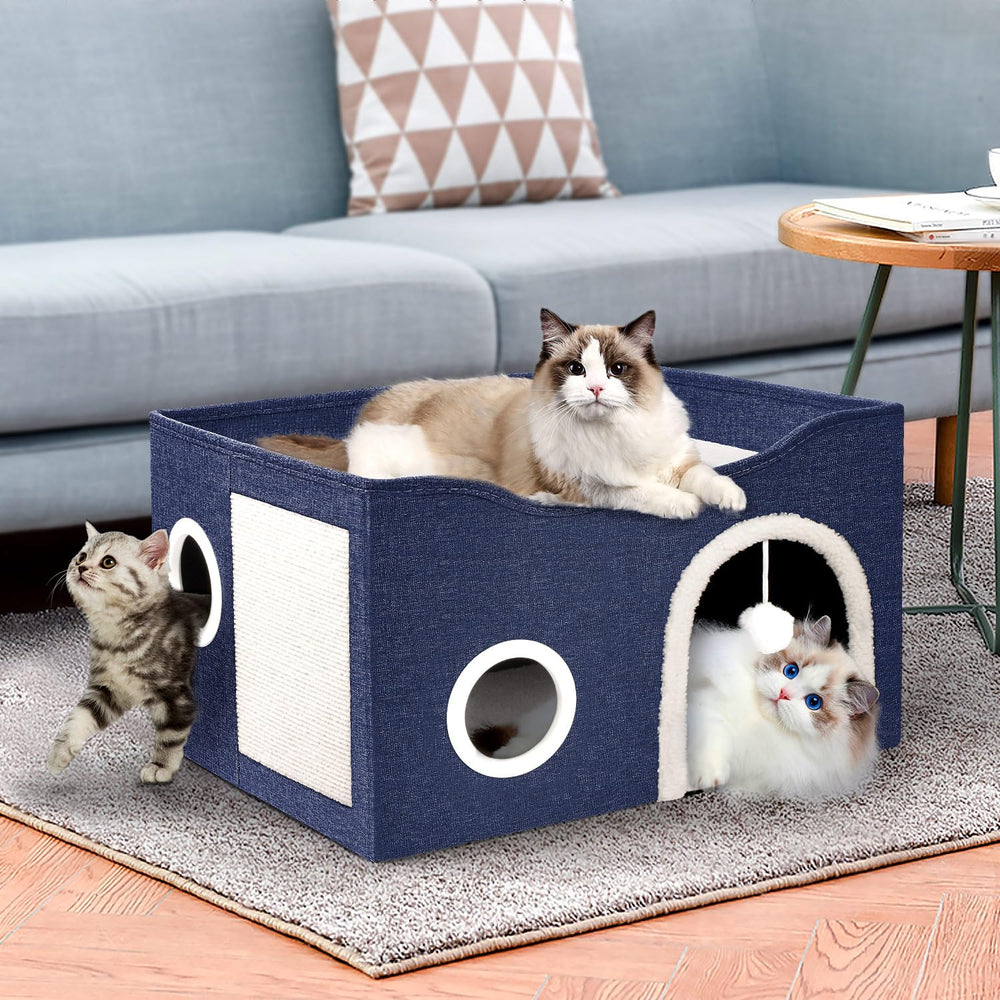 Heeyoo cat house spacious interior sized 23x15x13 inches for large cats