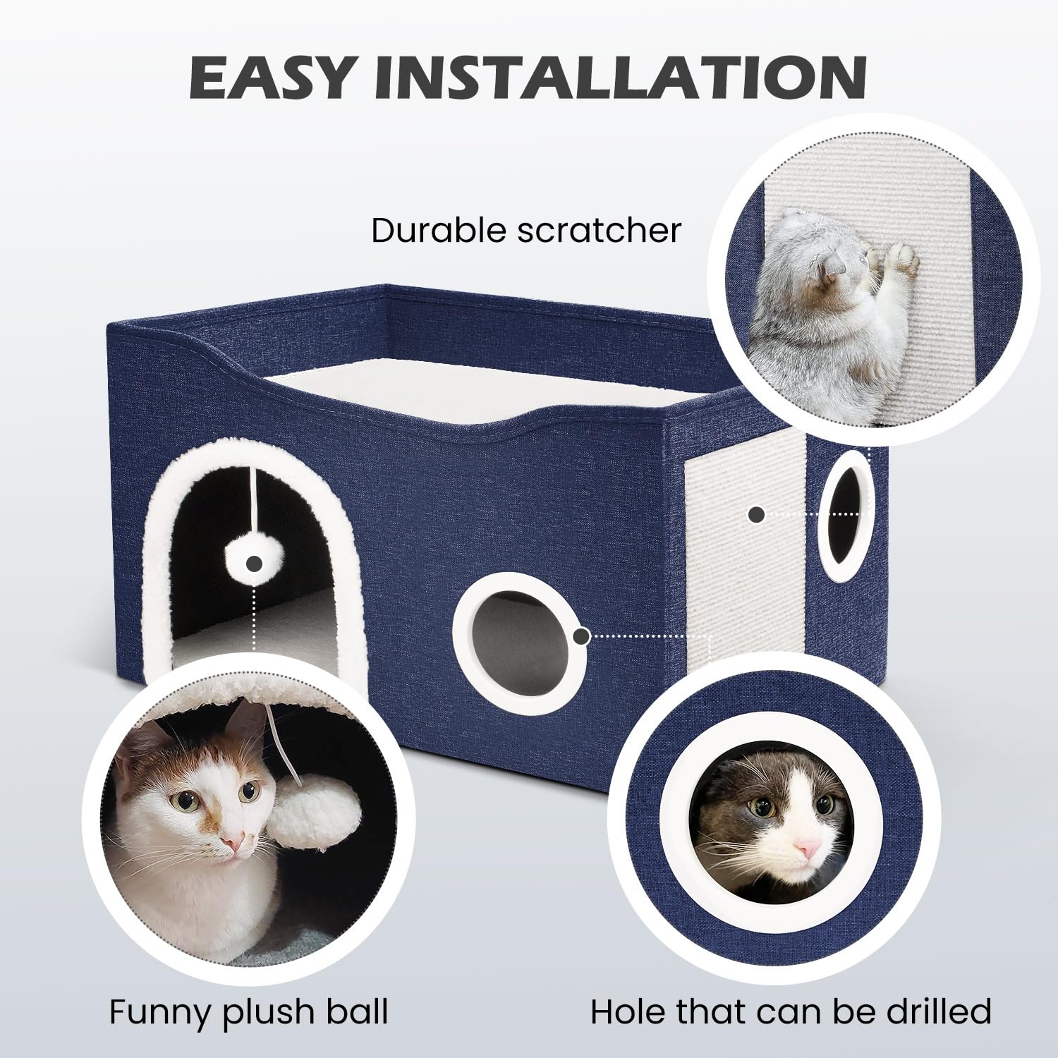 Heeyoo cat house reversible cushions for summer and winter comfort