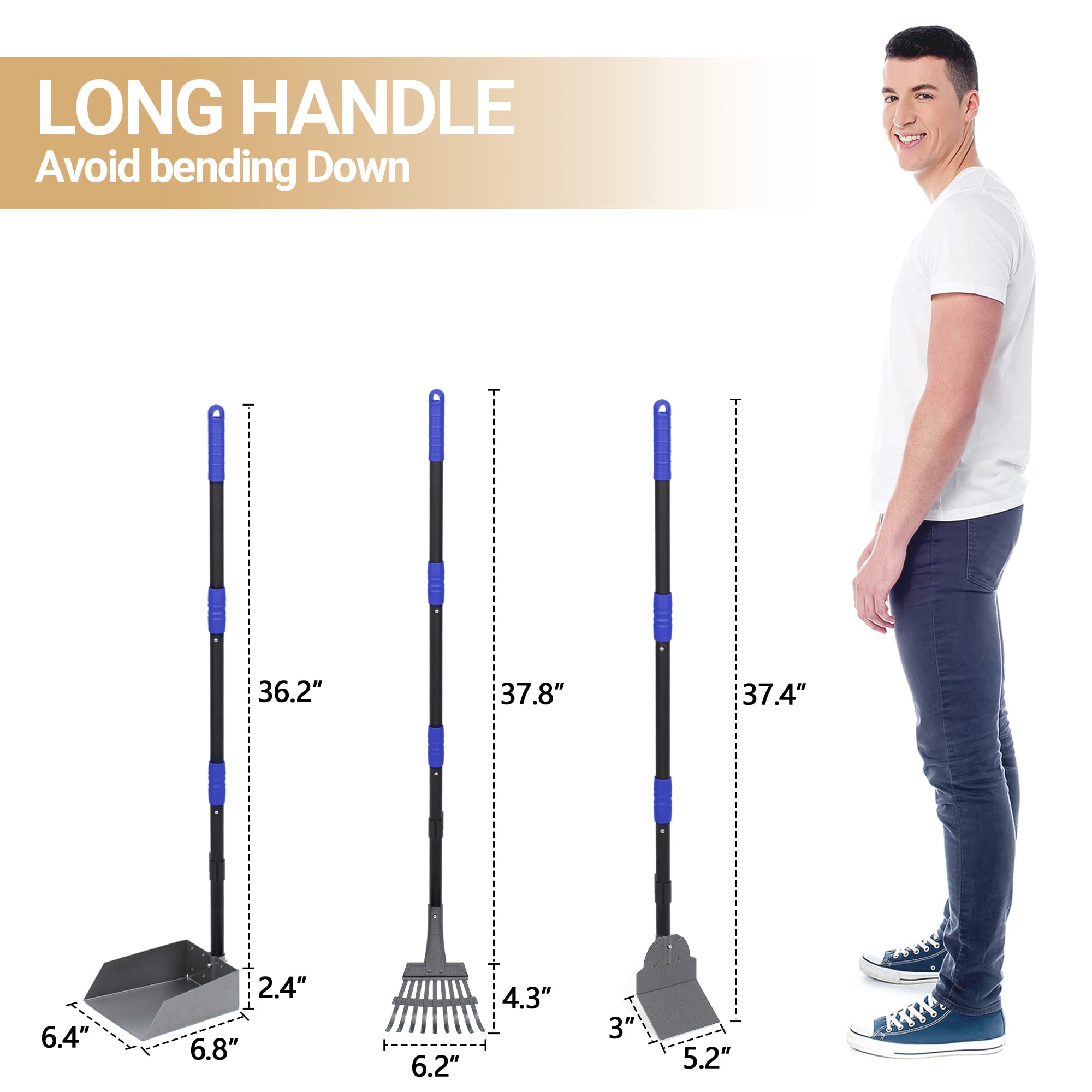 Heeyoo poop rake for quick multi-surface mess removal.