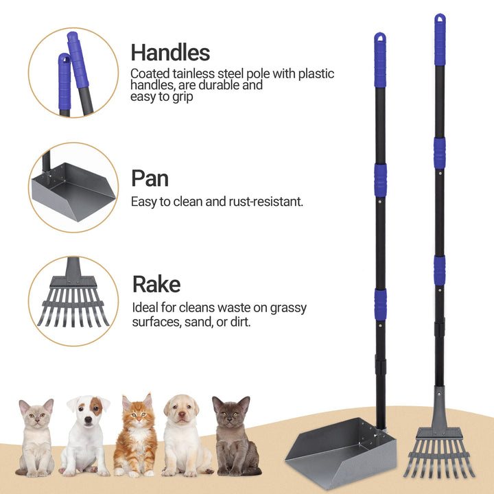 Heeyoo dog poop rake ready to scoop on grass.