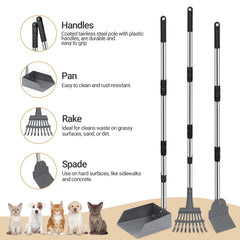 Heeyoo dog poop rake head in action for grass scooping.