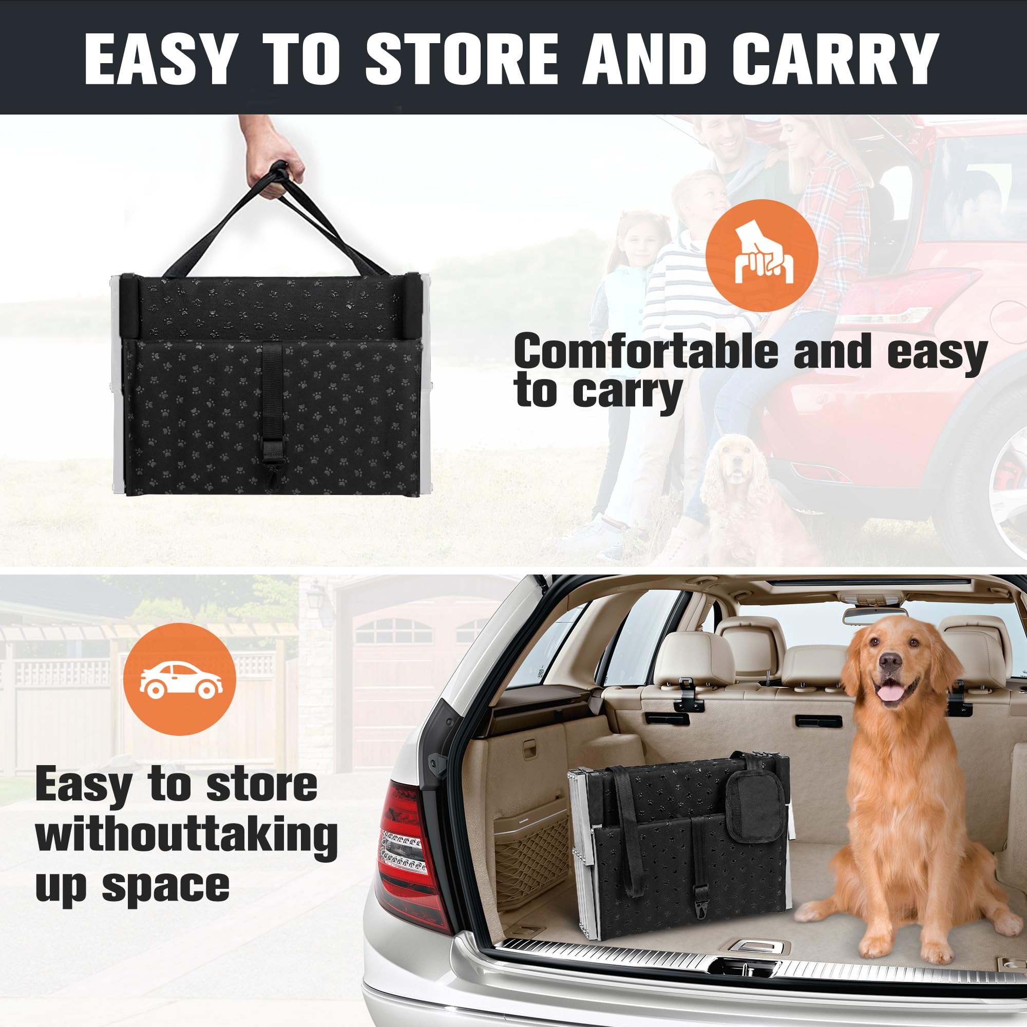Heeyoo dog ramps adjustable height from 19.5 to 24 inches
