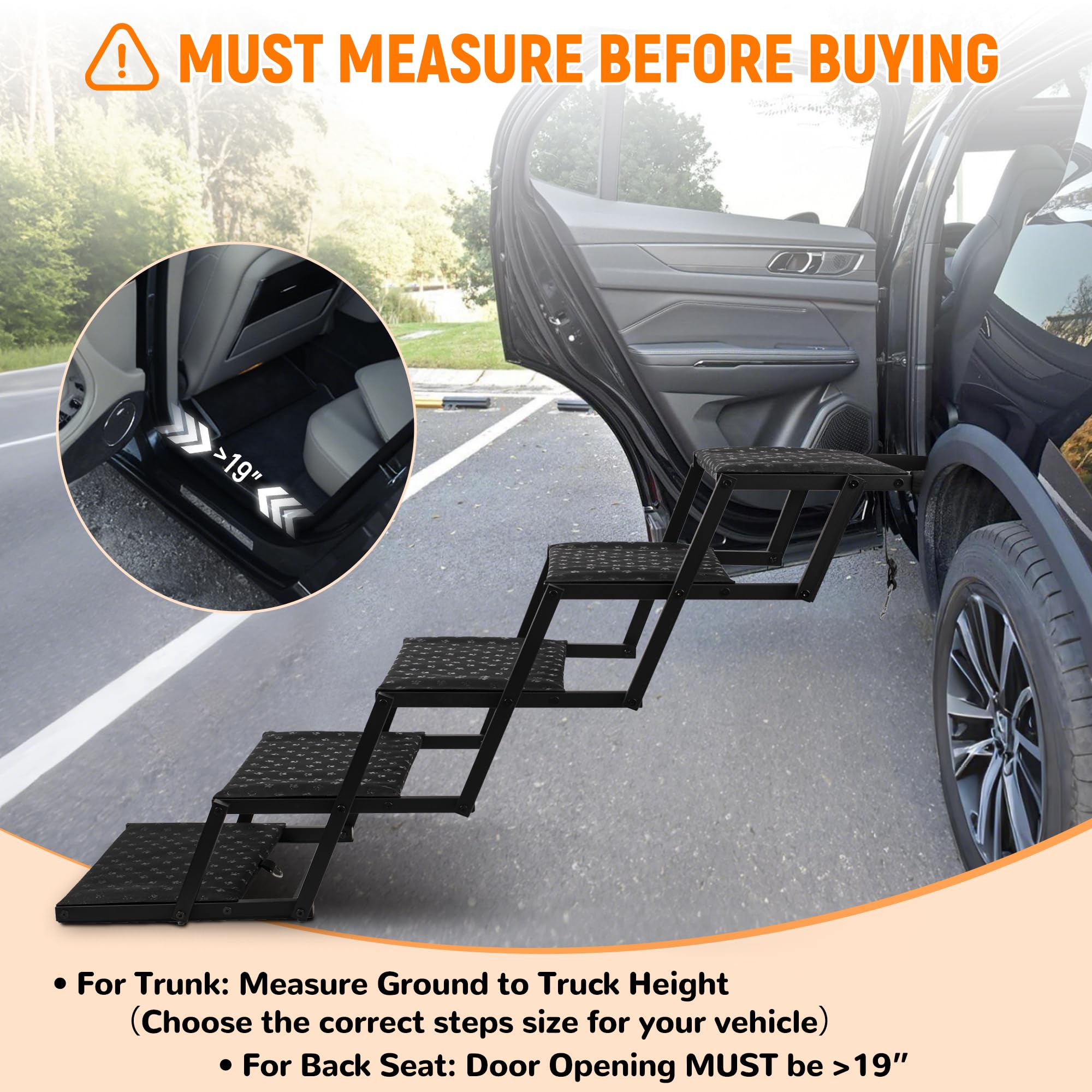 Heeyoo dog ramps anti-slip rubber coating on walking surface