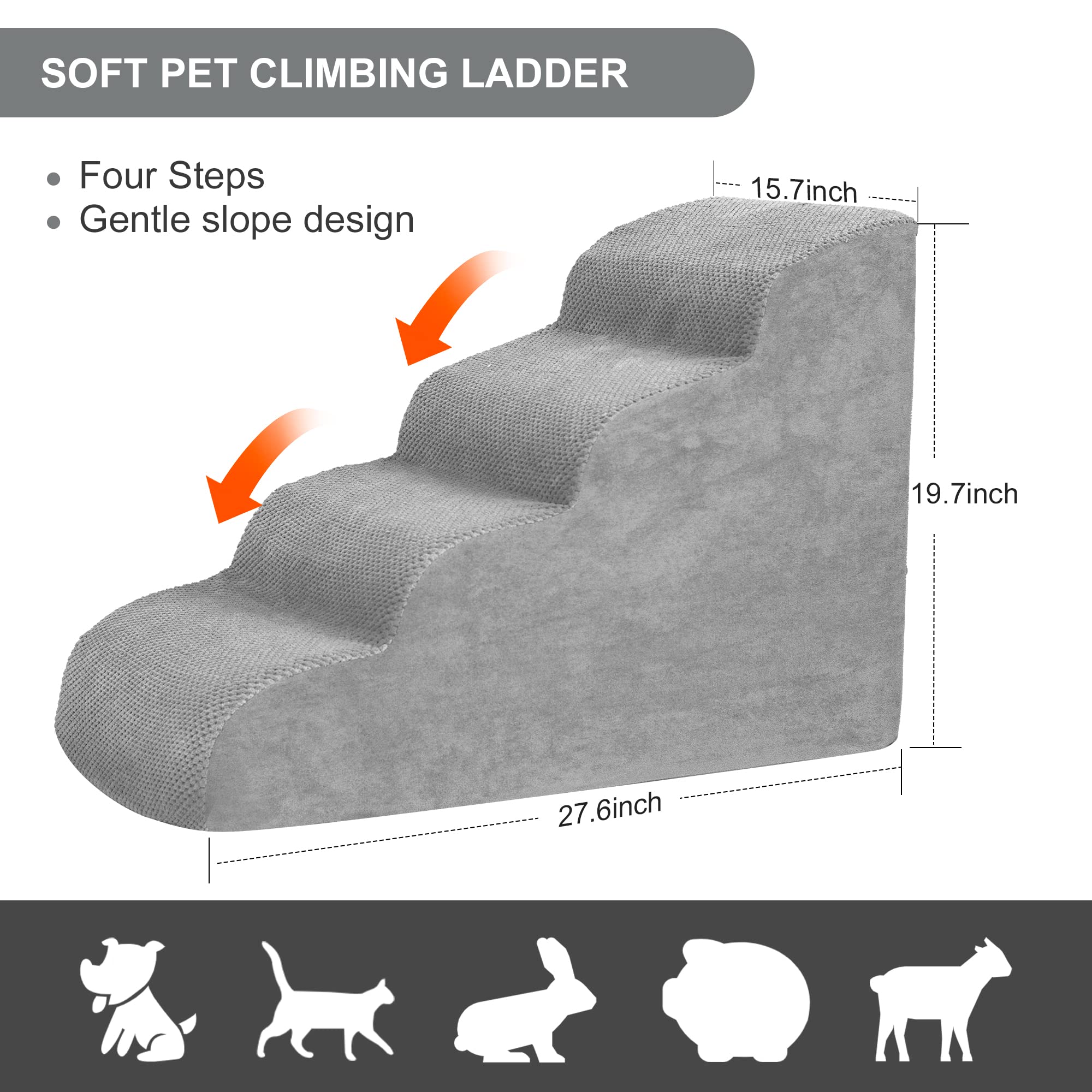 Heeyoo dog stairs with deeper and wider steps for easy climbs