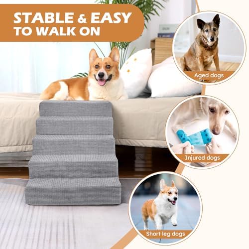 Heeyoo dog stairs detachable washable cover for easy cleaning