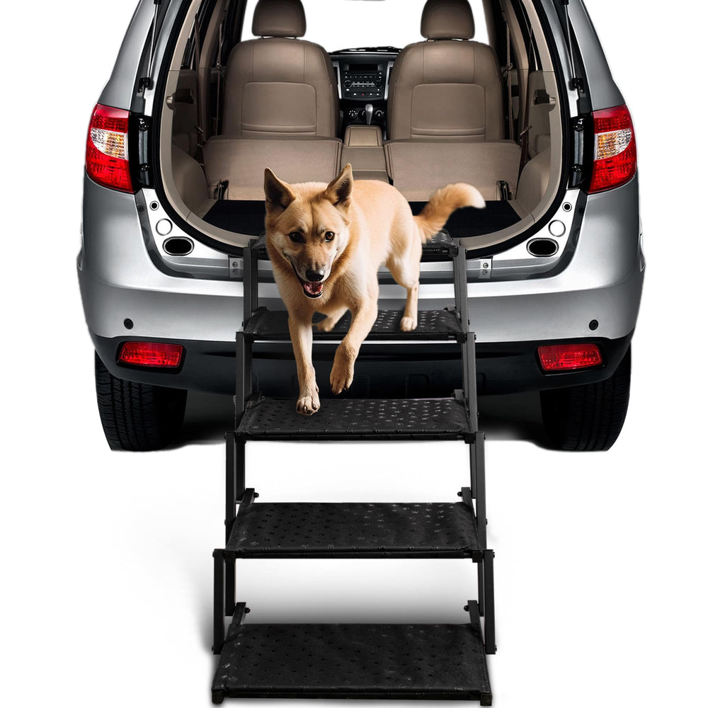 Heeyoo dog stairs for car foldable design enables easy pet entry and compact storage.