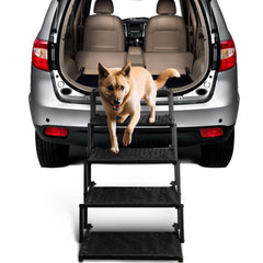 Heeyoo dog stairs for car foldable design enables easy pet entry and compact storage.