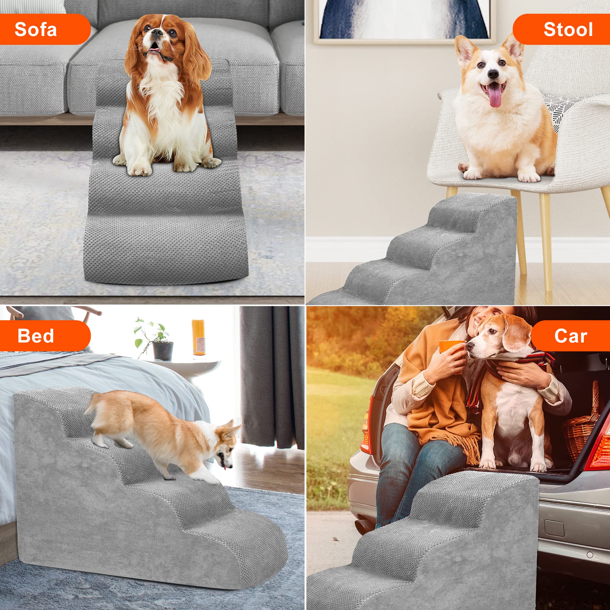 Heeyoo dog stairs designed for injured and elderly pets