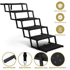 Heeyoo dog stairs non-slip surface helps pets grip during car entry.