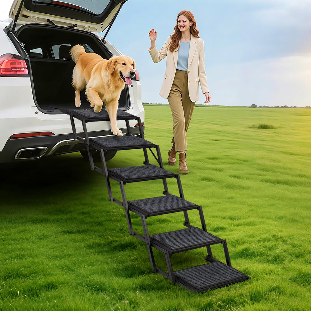 Heeyoo dog steps in action at home, car, and travel