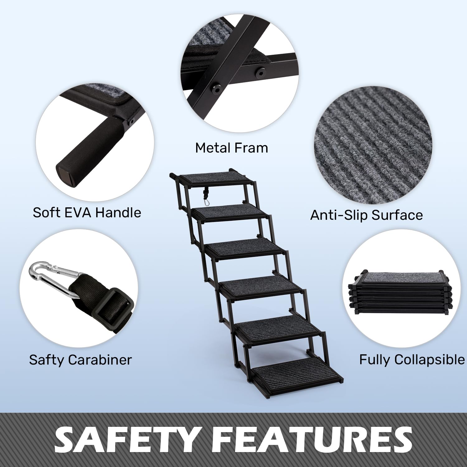 Heeyoo 6-step ramp extended to fit SUV entry with sturdy support