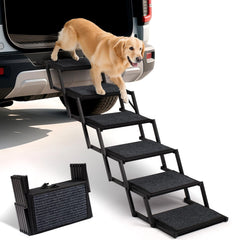 Heeyoo dog steps folded compact in car trunk for easy storage