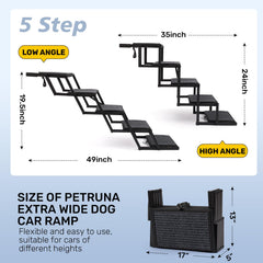 Heeyoo dog steps height-adjustable design fits various vehicle heights
