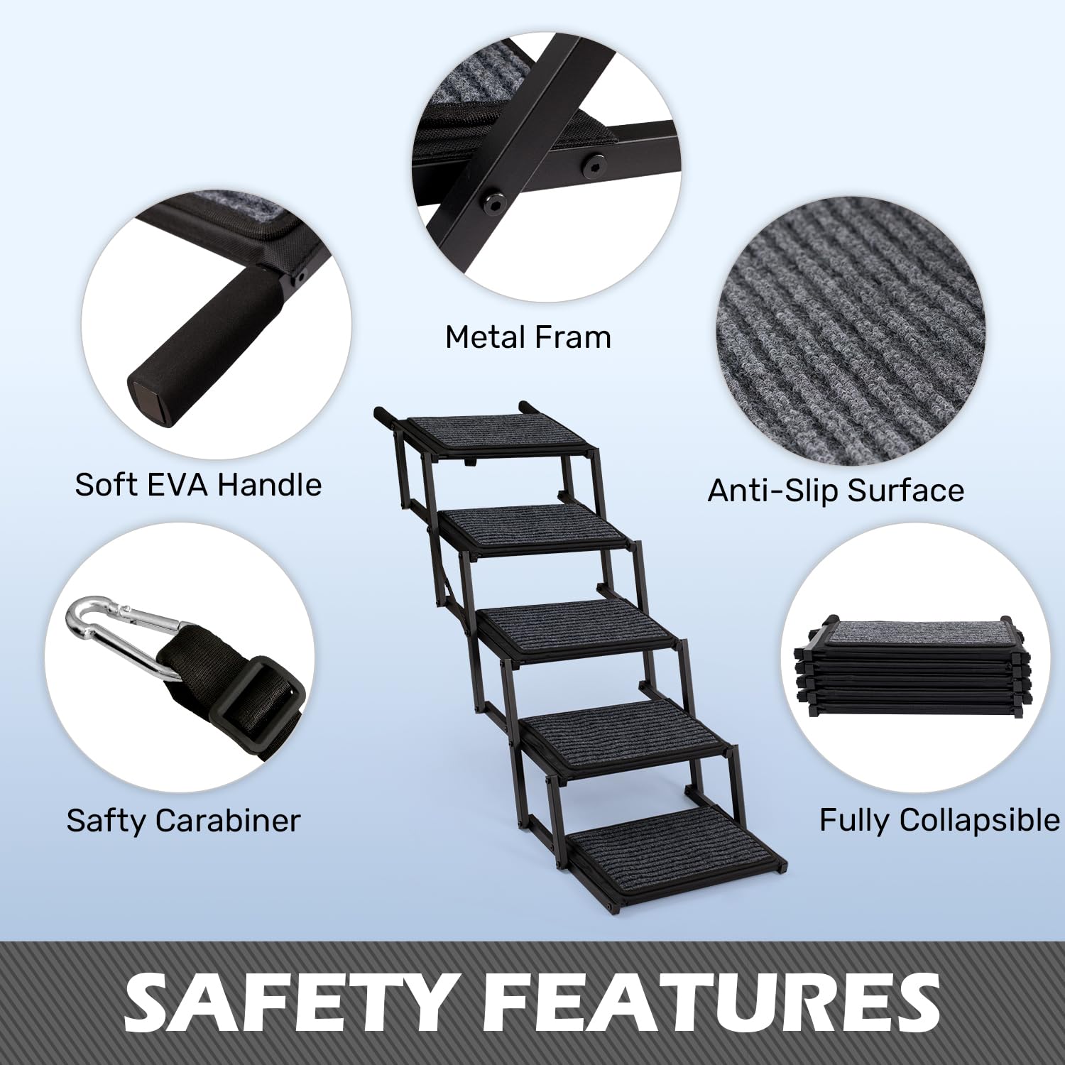 Heeyoo dog steps non-slip carpet treads provide secure grip