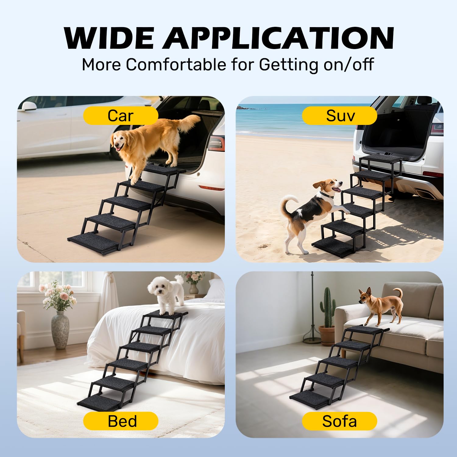 Heeyoo dog steps trunk clip design protects vehicle finish