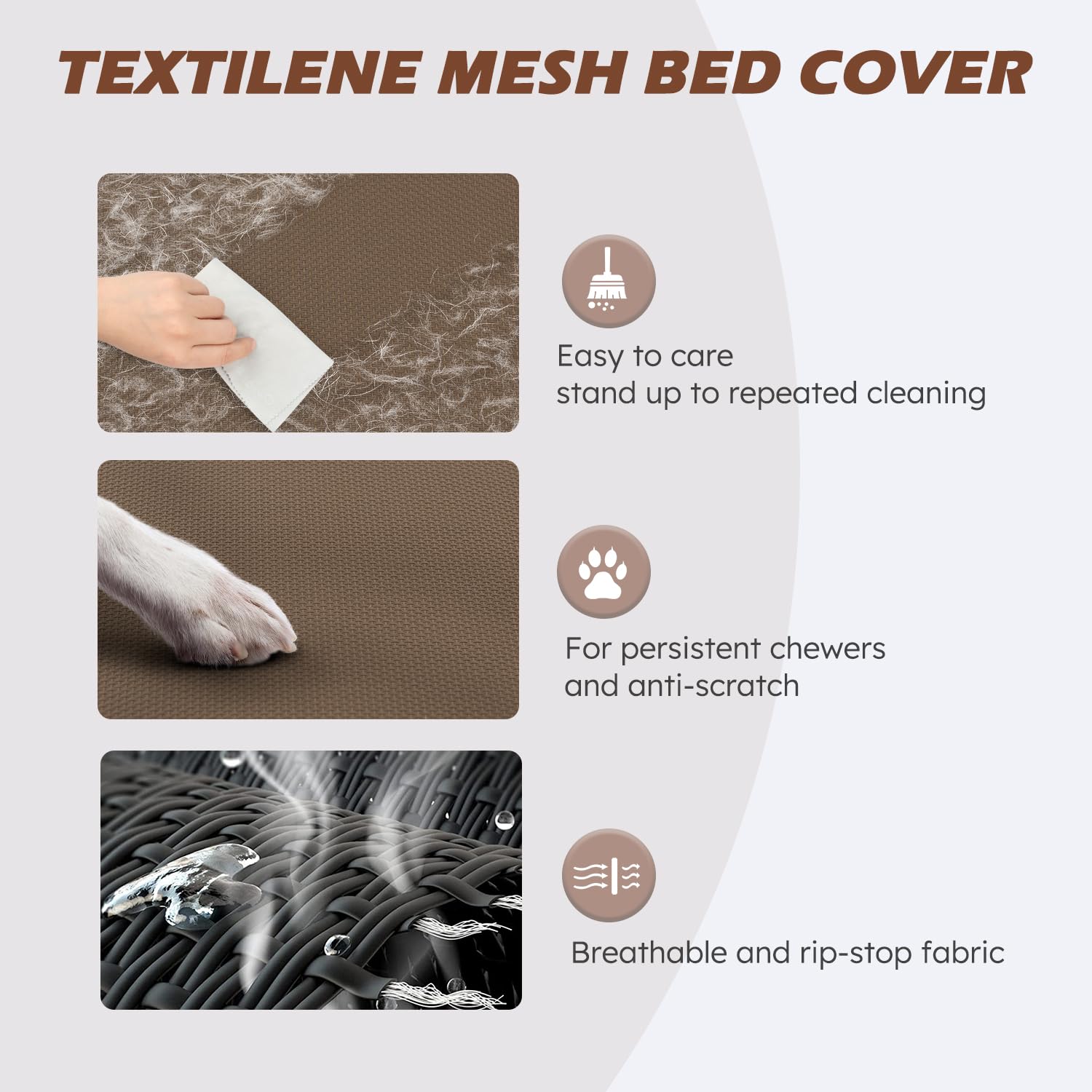 Heeyoo Textilene mesh panel provides breathable support for pets