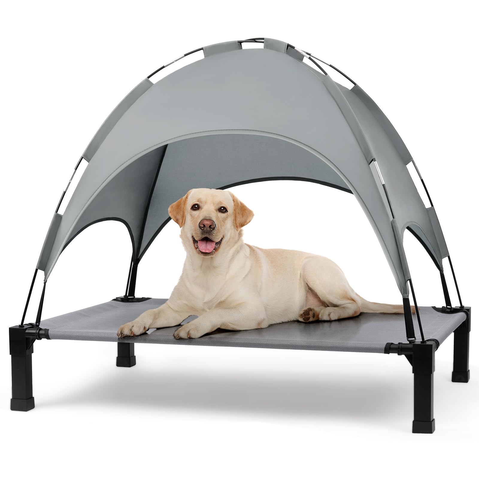 Heeyoo elevated dog bed with canopy for cool outdoor lounging