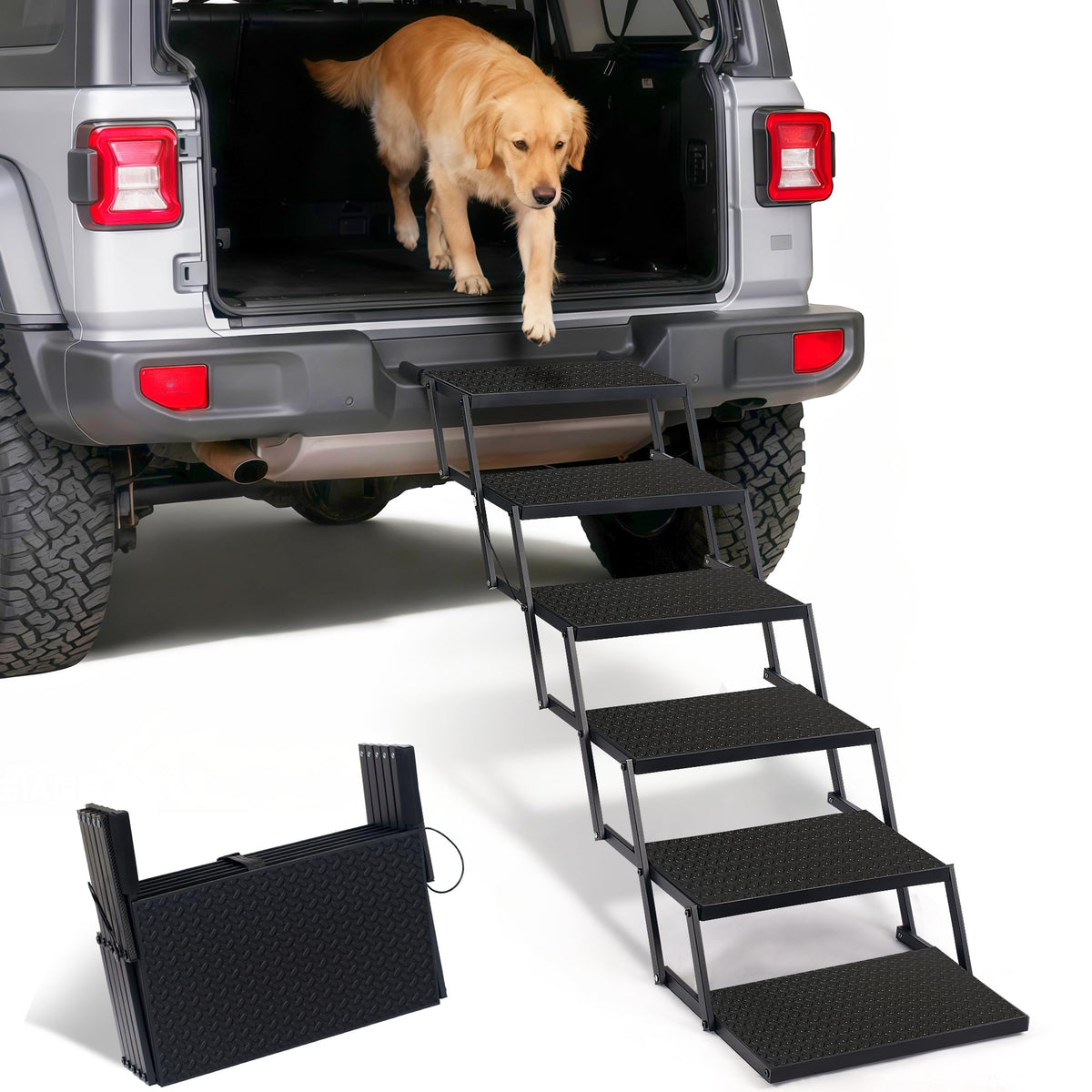 Heeyoo foldable dog car steps ultra-light design for easy setup