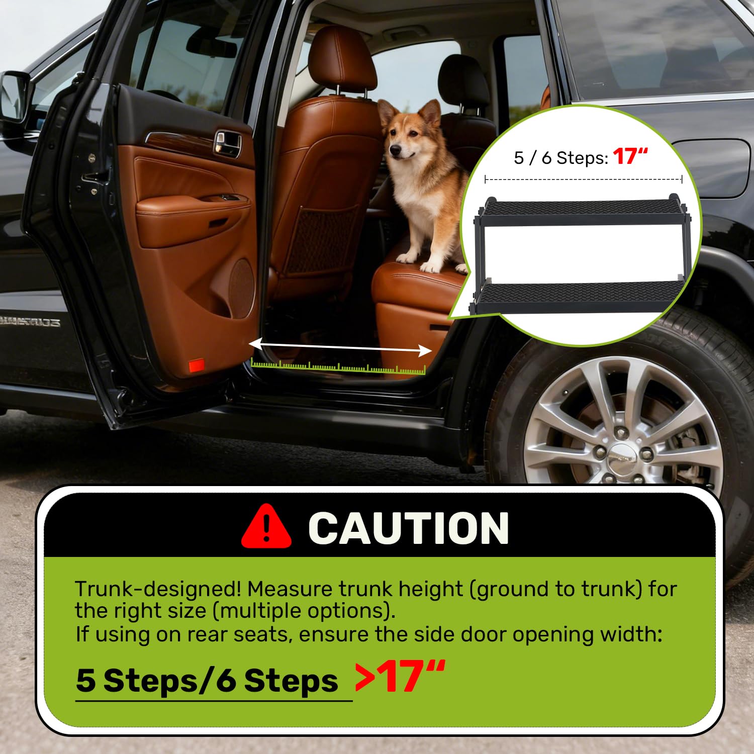 Heeyoo foldable dog steps with joint-friendly ramp reduces high jumps.