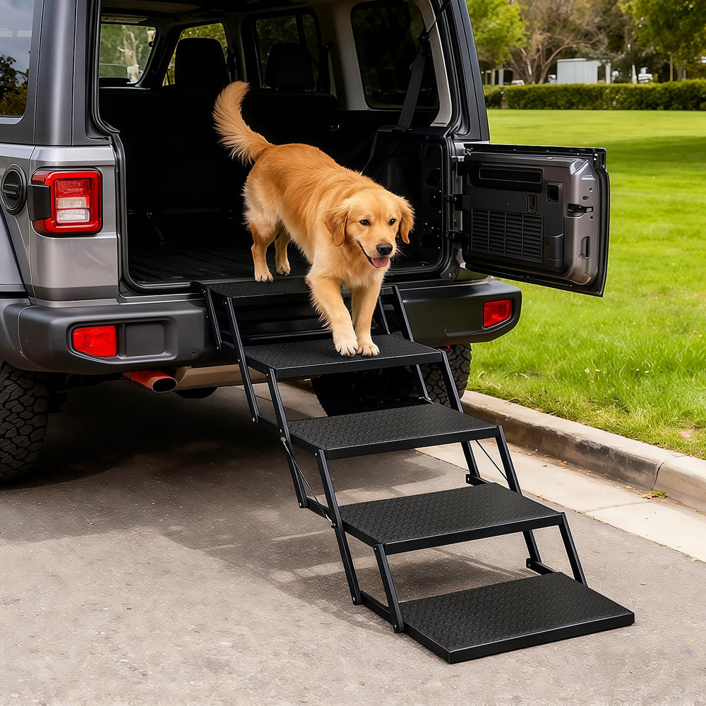 Heeyoo foldable dog steps support large dogs with high load capacity.