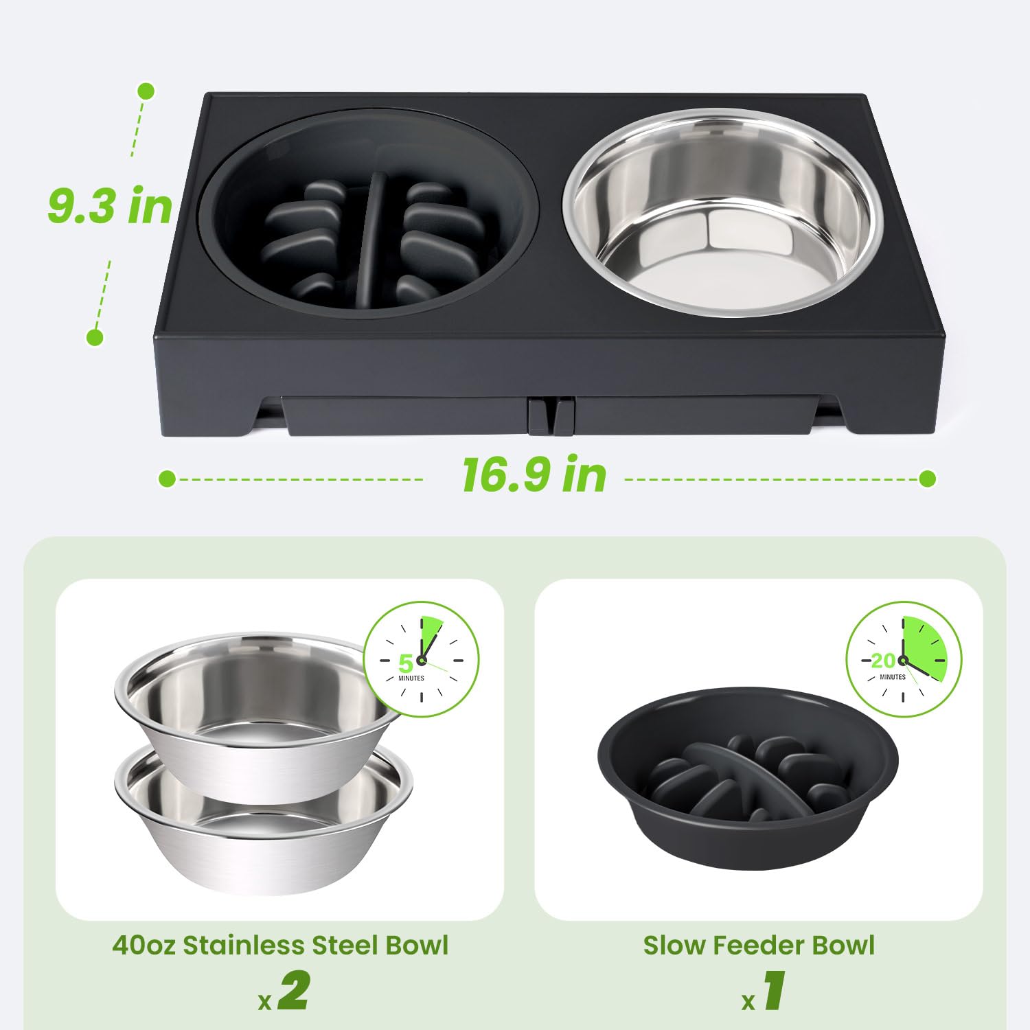 Heeyoo height-adjustable stand adapts to dogs of all sizes