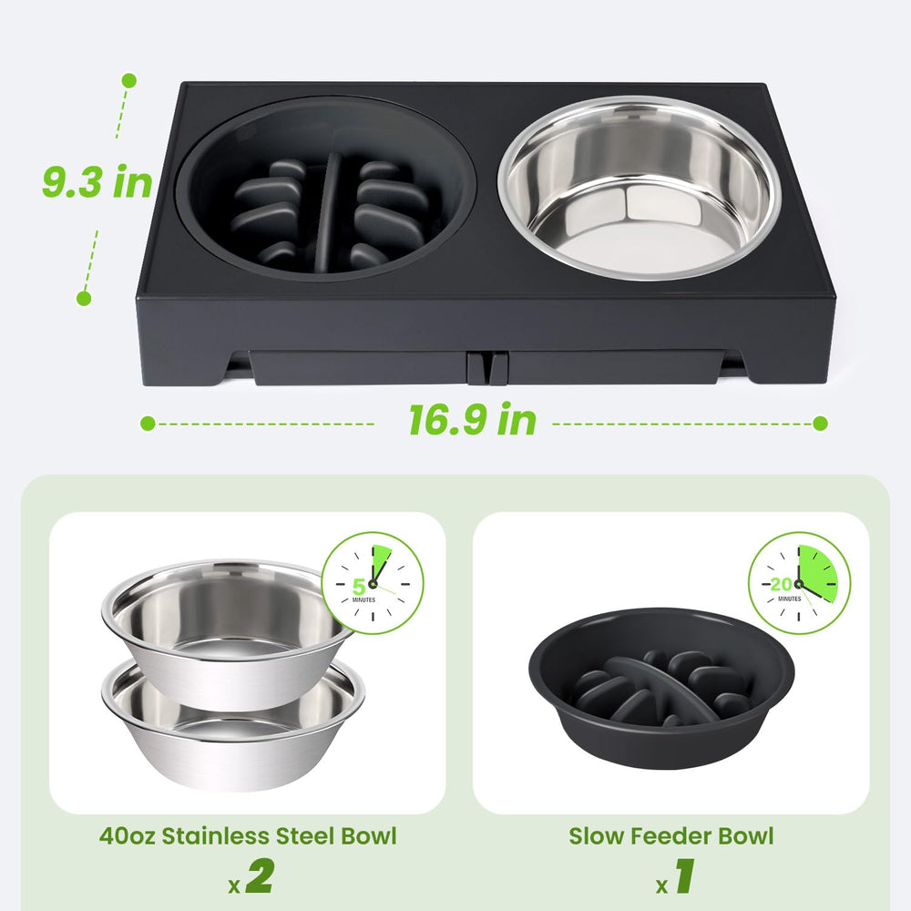 Heeyoo height-adjustable stand adapts to dogs of all sizes