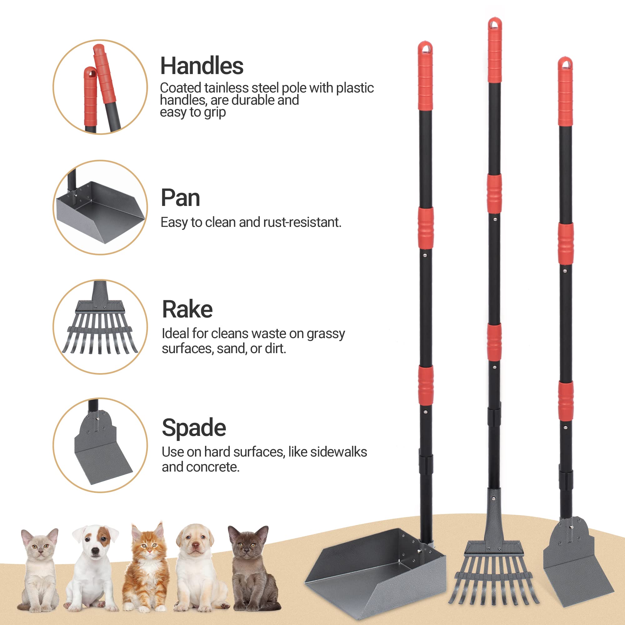 Heeyoo long adjustable handle extended for easier cleaning