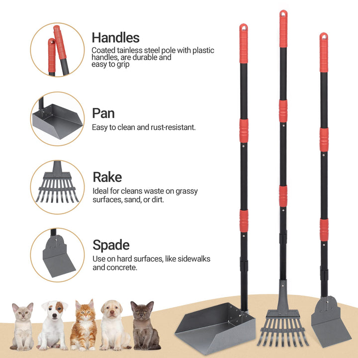 Heeyoo long adjustable handle extended for easier cleaning