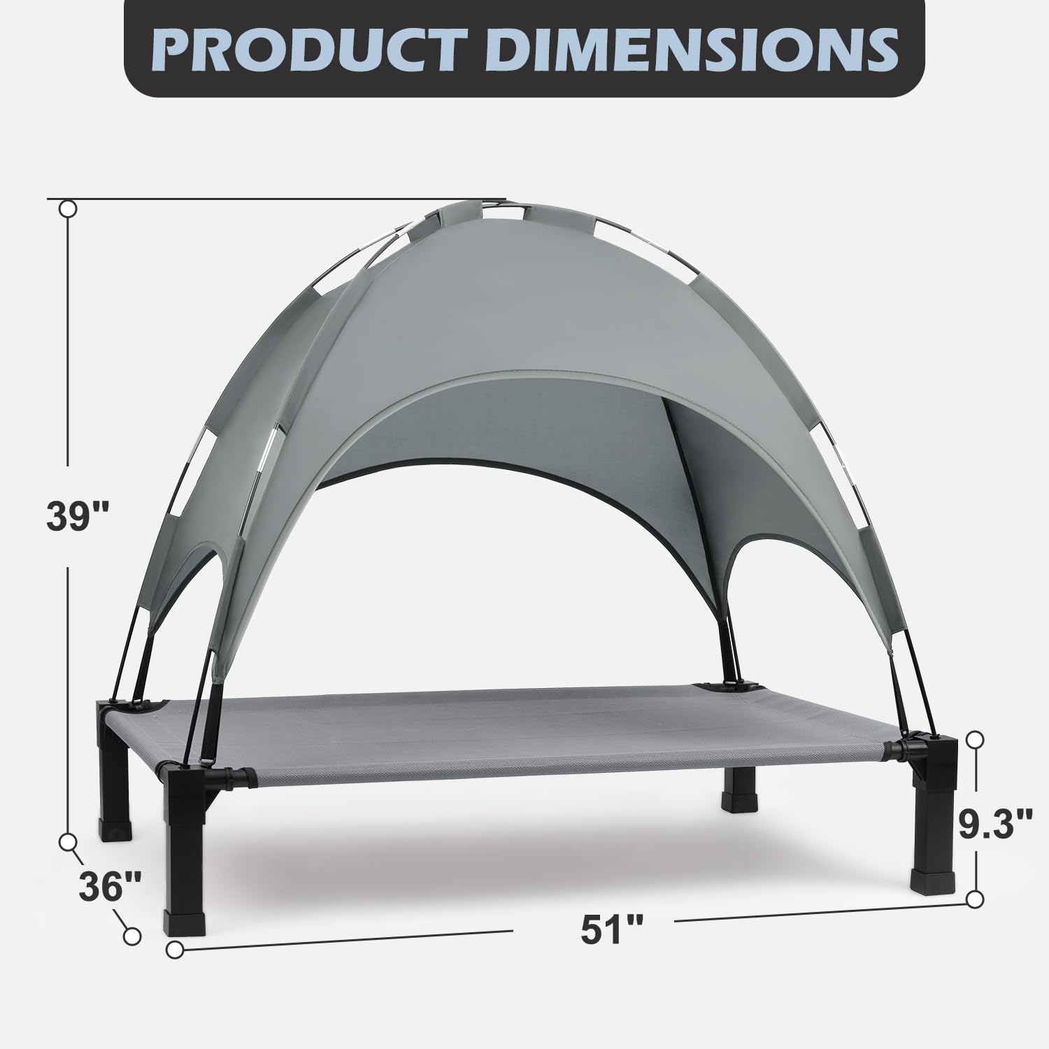 Heeyoo portable dog cot ideal for camping and beach days