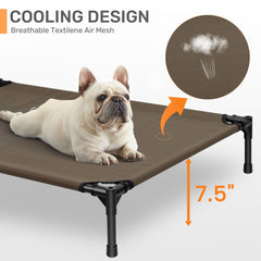 Sturdy metal frame and anti-skid feet support active dogs outdoors