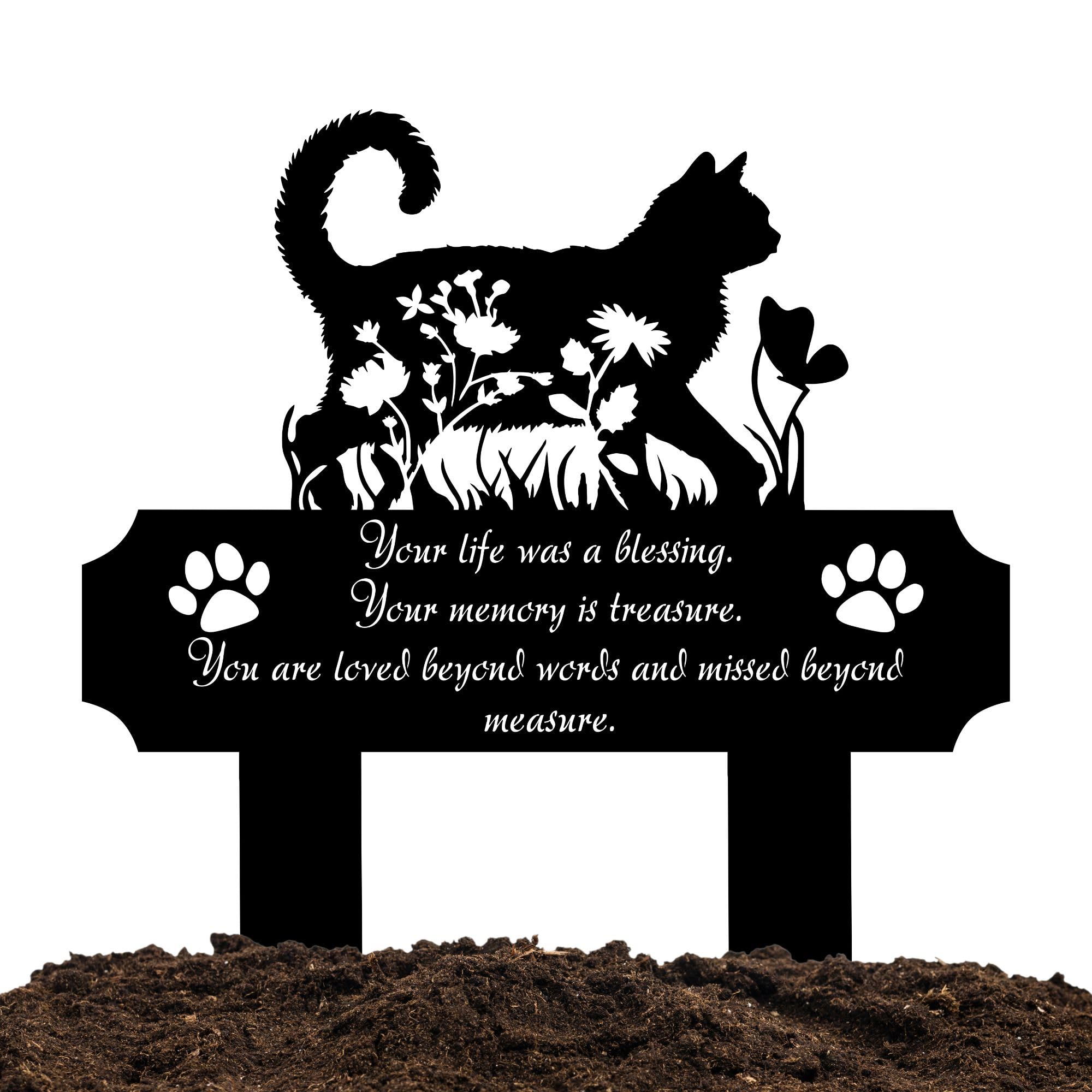 HEGANITS 12-inch cat headstone for versatile display