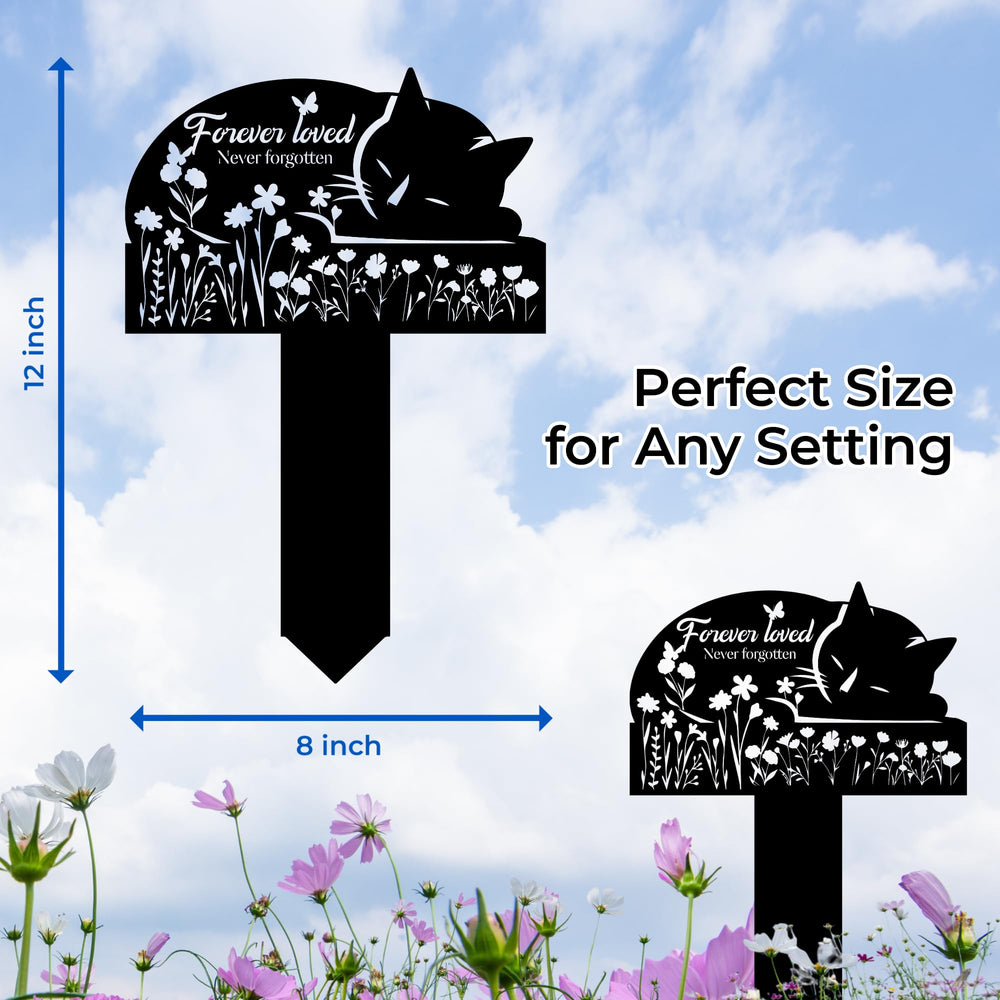 HEGANITS 12-inch headstone fits outdoor beds or indoor shelves.