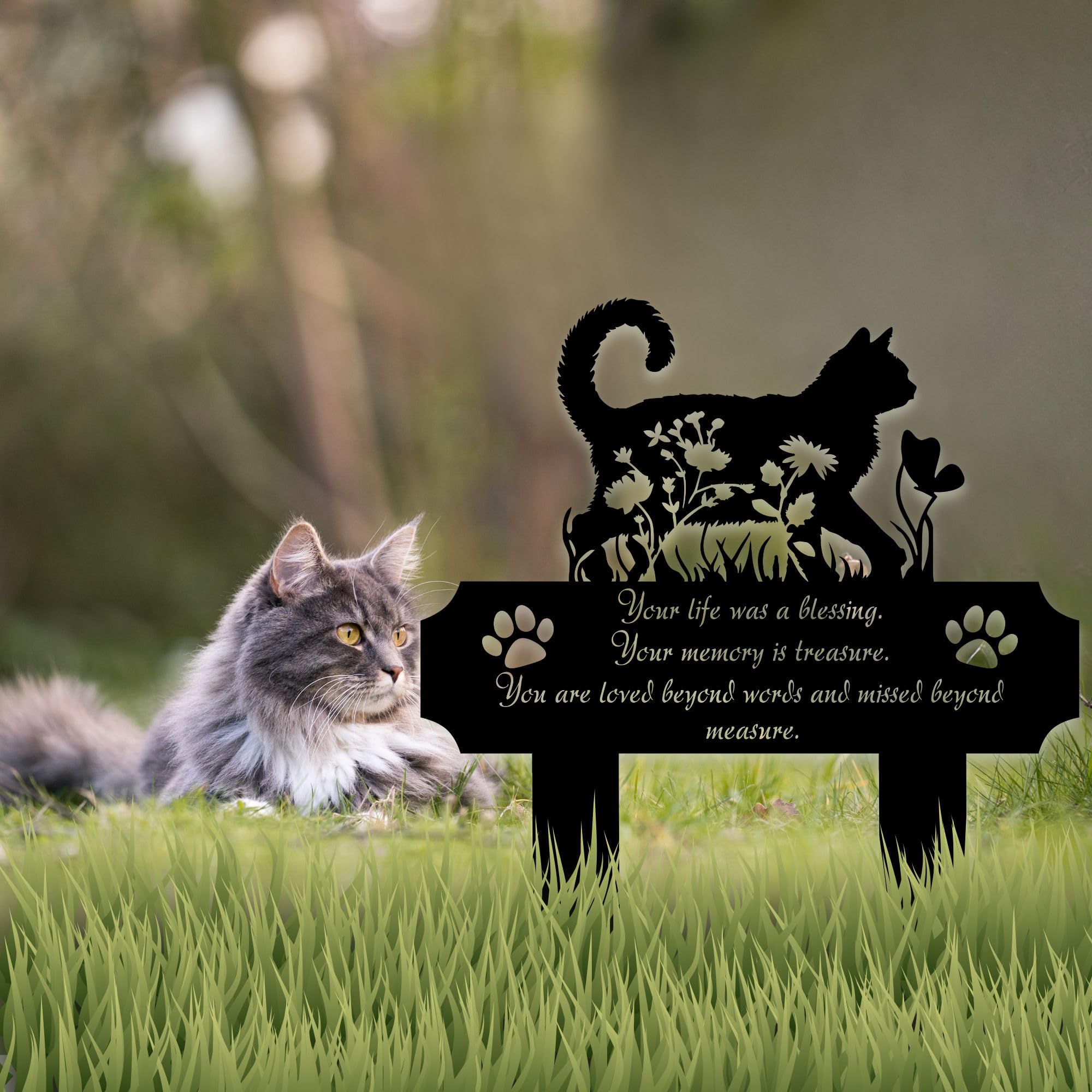 HEGANITS sympathy gift cat memorial for pet loss support.