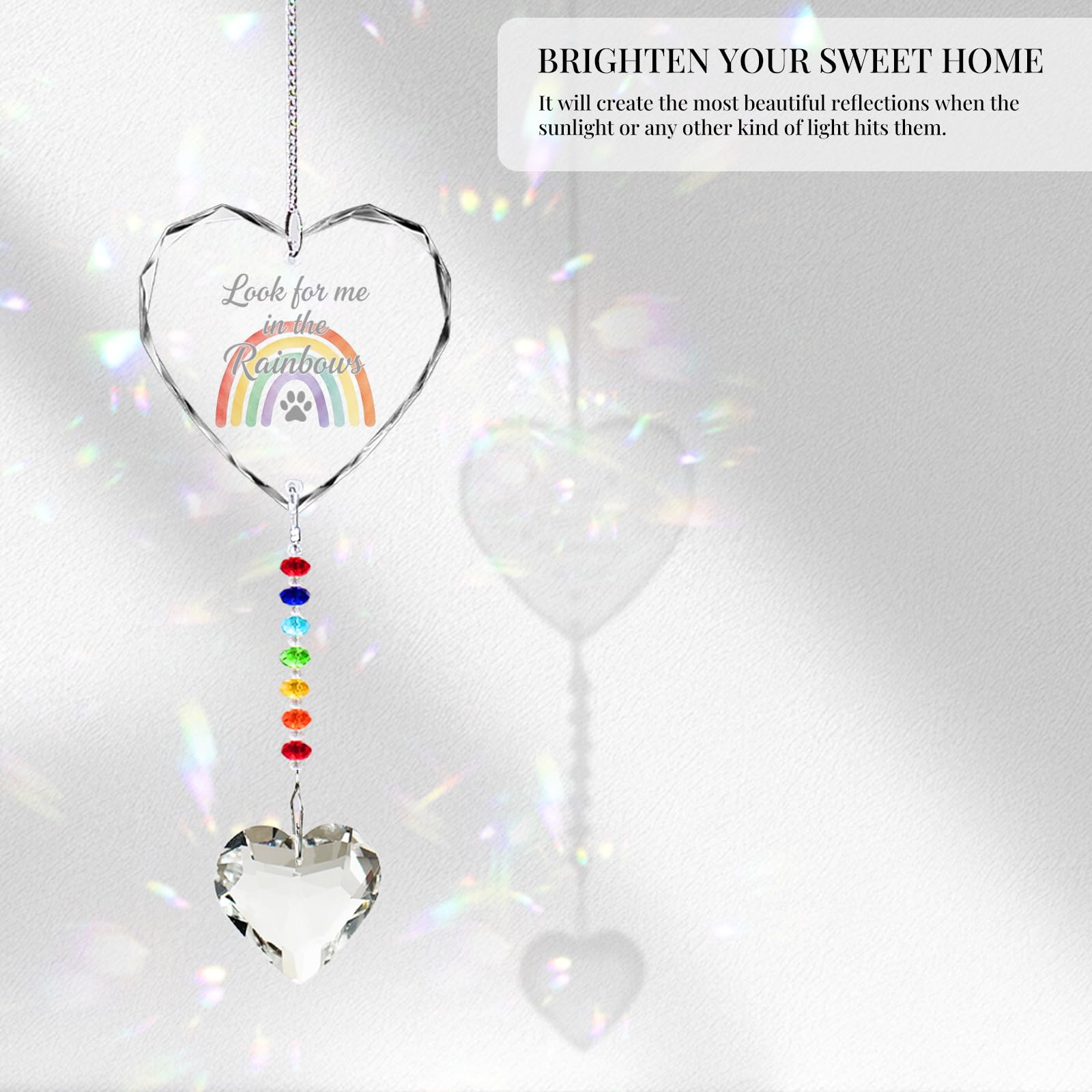 HEGELDA Healing Rainbow Catcher scatters light to create uplifting rainbow patterns.