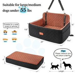 HEGGCOOE dog car seat features egg-crate foam for comfort on long trips.