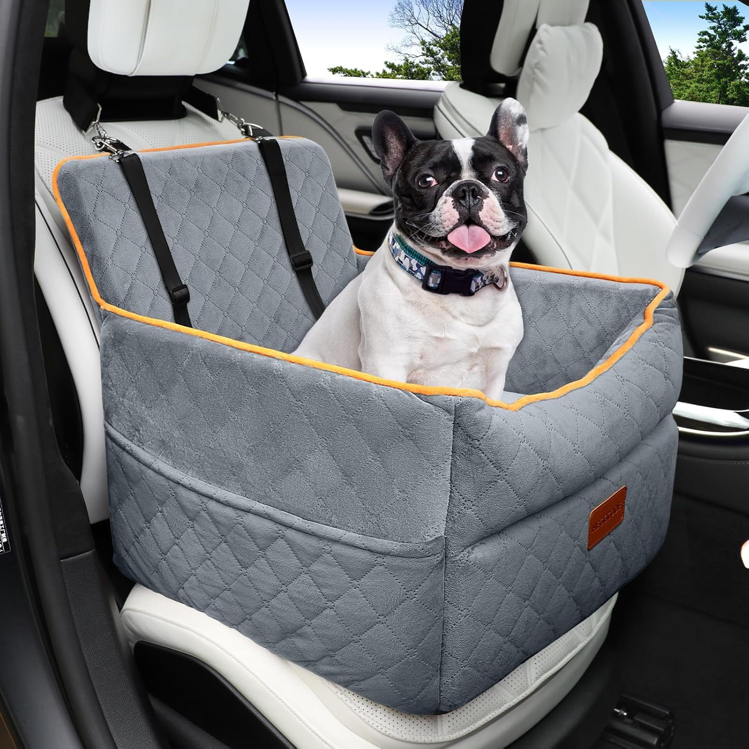 HEGGCOOE elevated dog car seat for a calmer ride with enhanced view