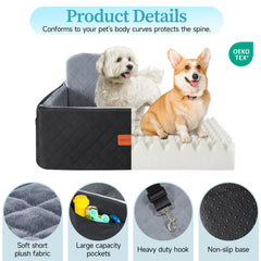 HEGGCOOE dog car seat with anti-slip bottom anchors to car floor