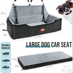 HEGGCOOE dog car seat close-up showing soft fabric and comfort.