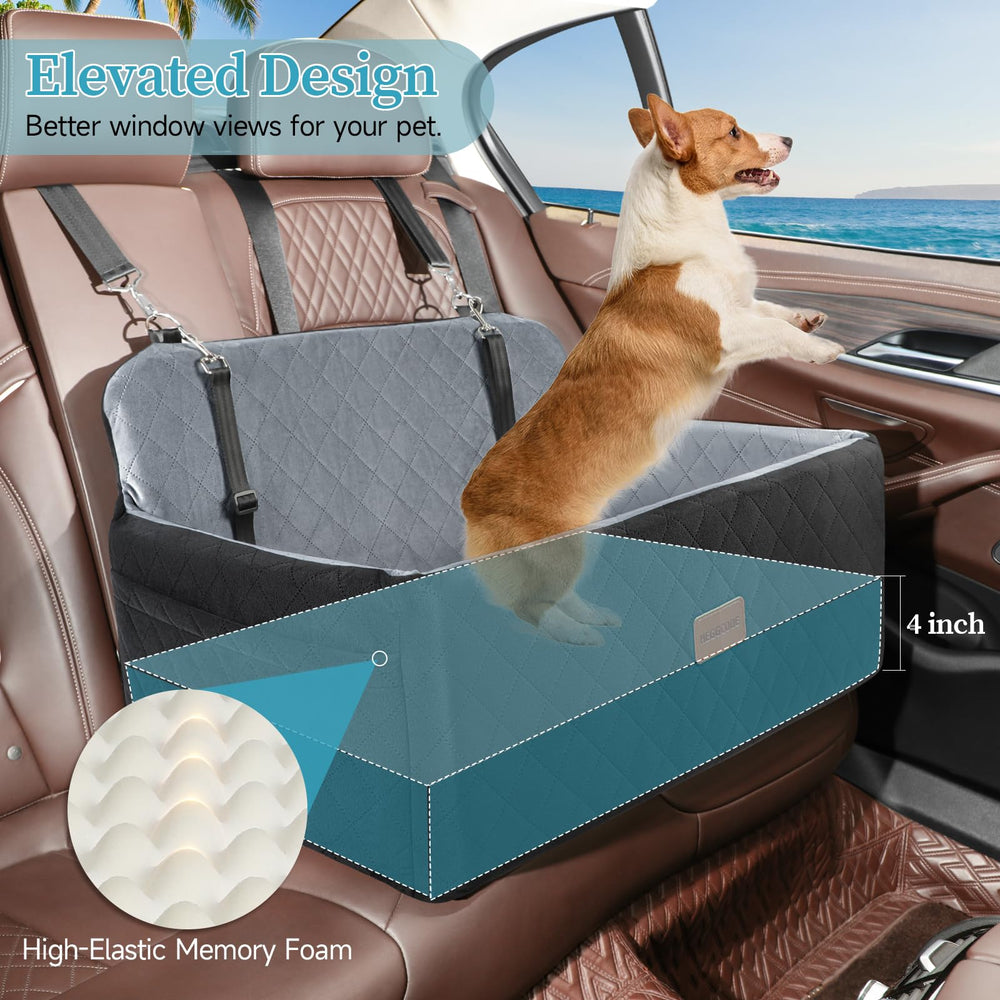 HEGGCOOE dog car seat in plush fabric keeping pet cozy during rides