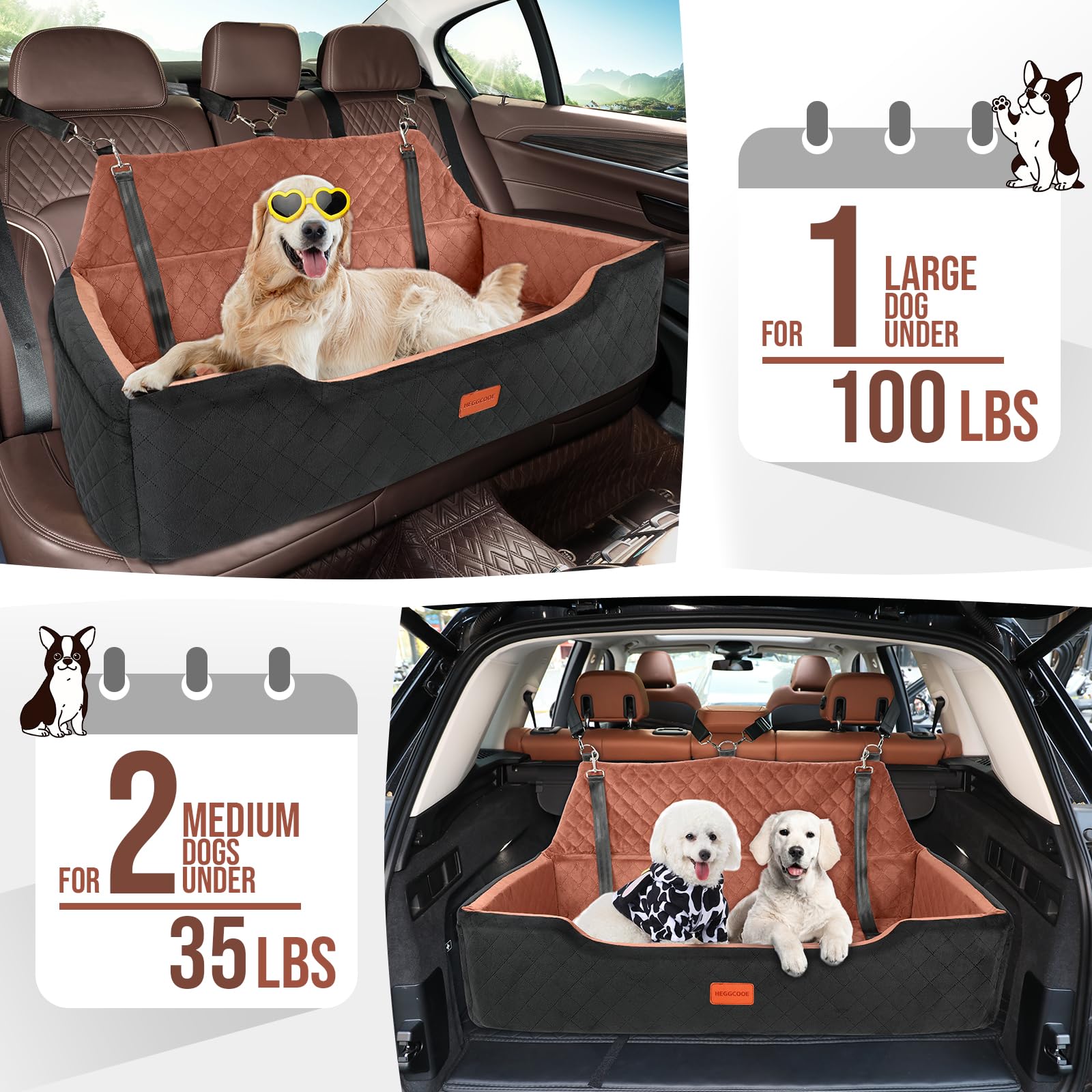 HEGGCOOE back of car seat features non-slip bottom for secure travel