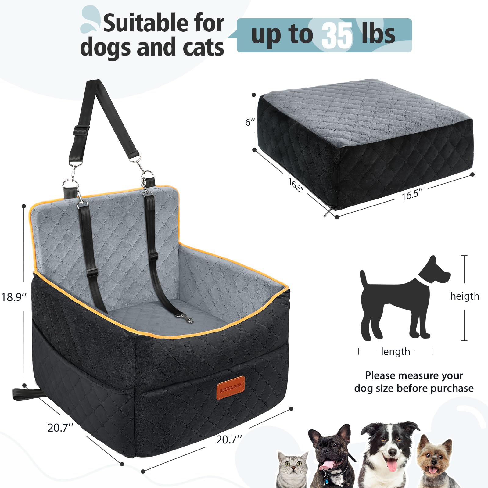 HEGGCOOE safety belts attach to harness for secure travel.