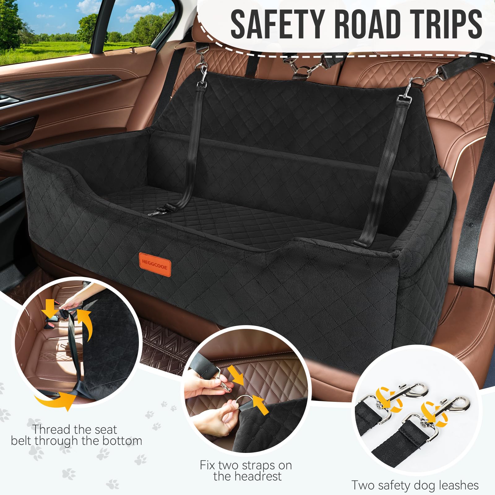 HEGGCOOE seat belt straps simplify installation and safety during trips.