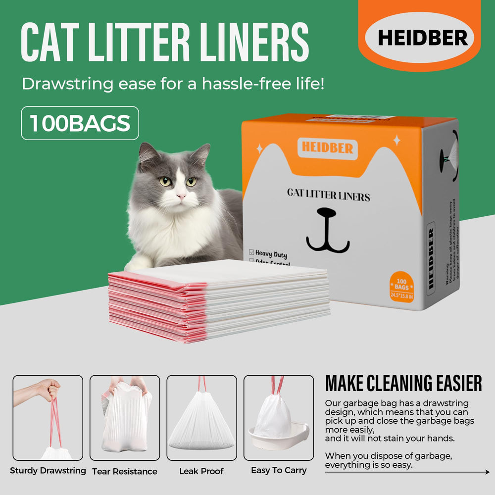 HEIDBER robot-compatible liner close-up showing fit for self-cleaning boxes