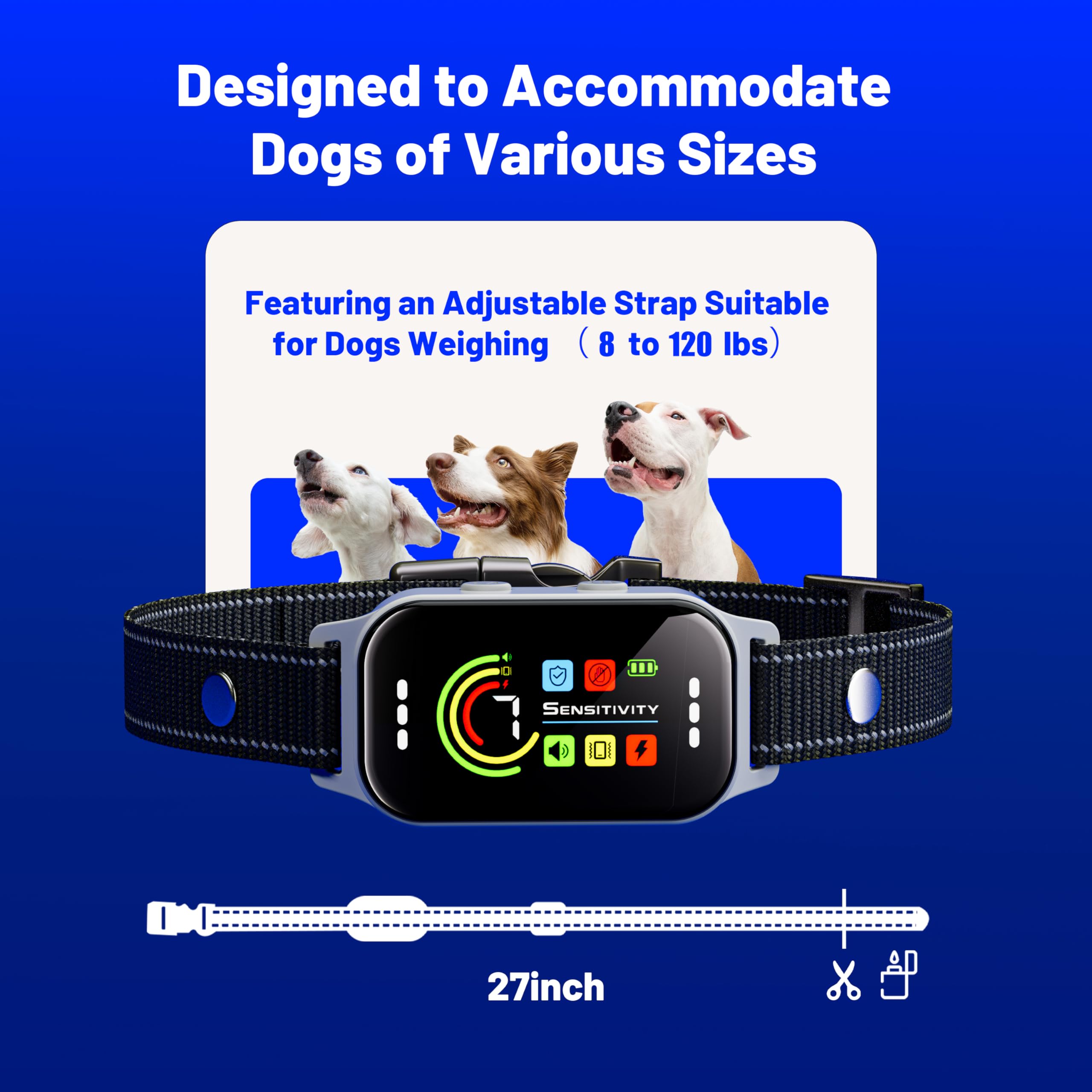 Detailed 7-level sensitivity controls for tailored training with Heijace collar