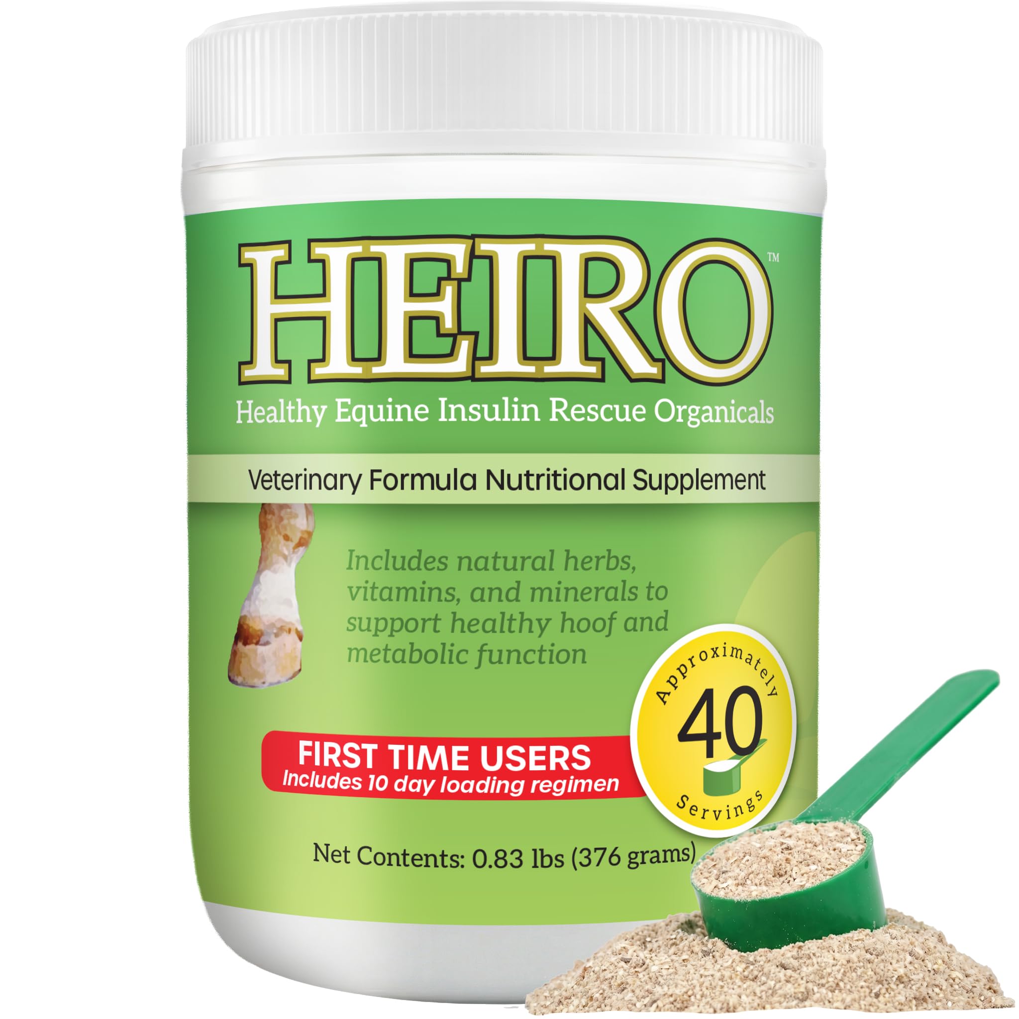 HEIRO equine insulin rescue bottle front for daily metabolic support