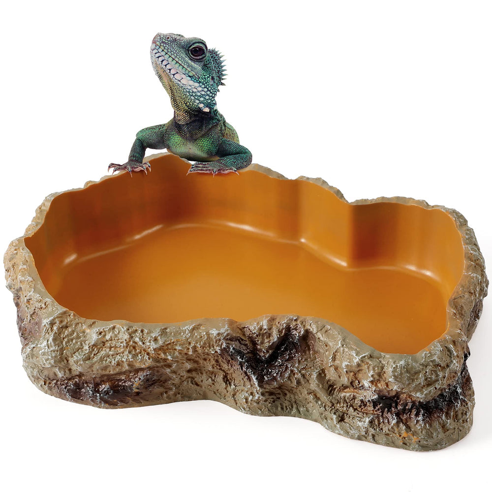 HELIME reptile rock bowl texture enhances natural terrarium aesthetics and feeding appeal