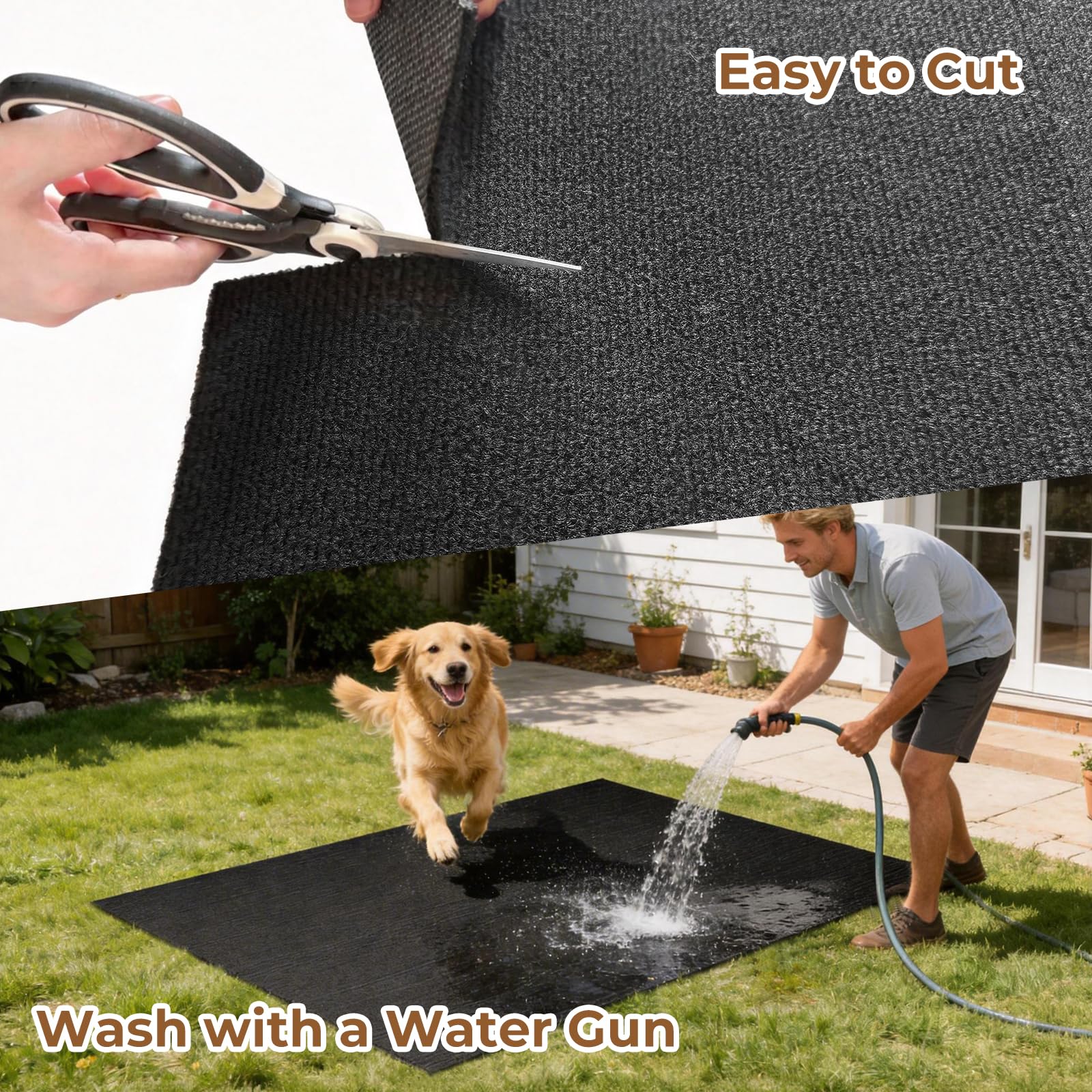 Heliospark dog crate mat can be trimmed to fit exact crate or playpen size.