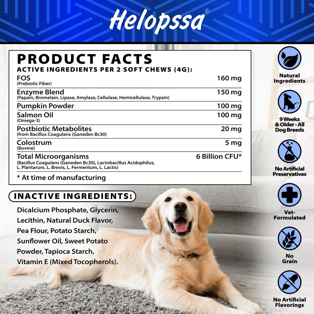 Helopssa colostrum note on the ingredients label for added digestive nourishment.