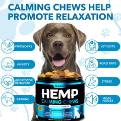 Helopssa duck-flavor calming chews help dogs stay calm during fireworks.